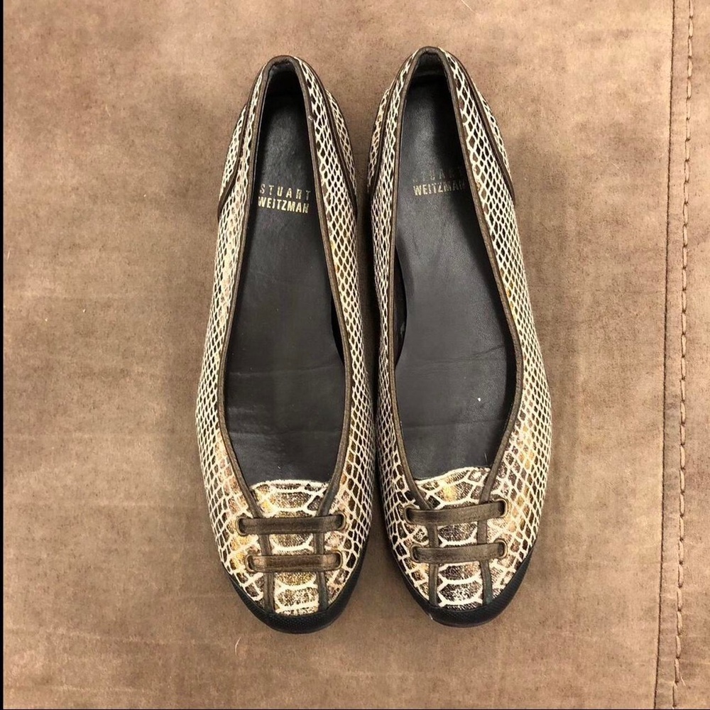 RARE Stuart Weitzman snakeskin leather ballet ballerina flats Whimsygoth Vintage